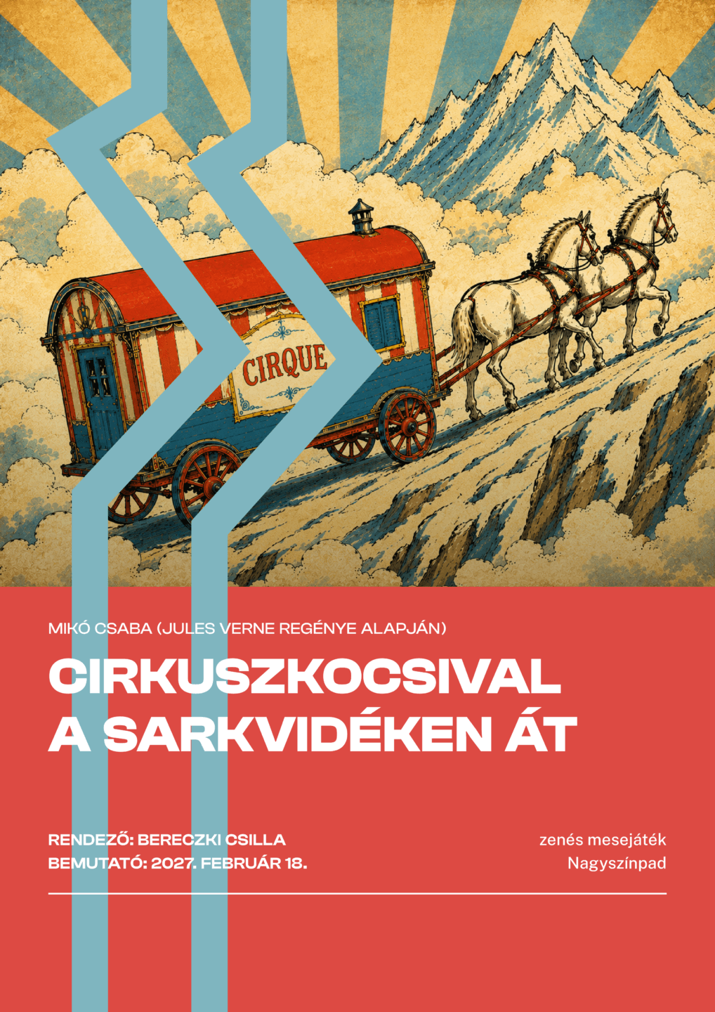 Cirkuszkocsival a sarkvid&eacute;ken &aacute;t ideiglenes plak&aacute;t