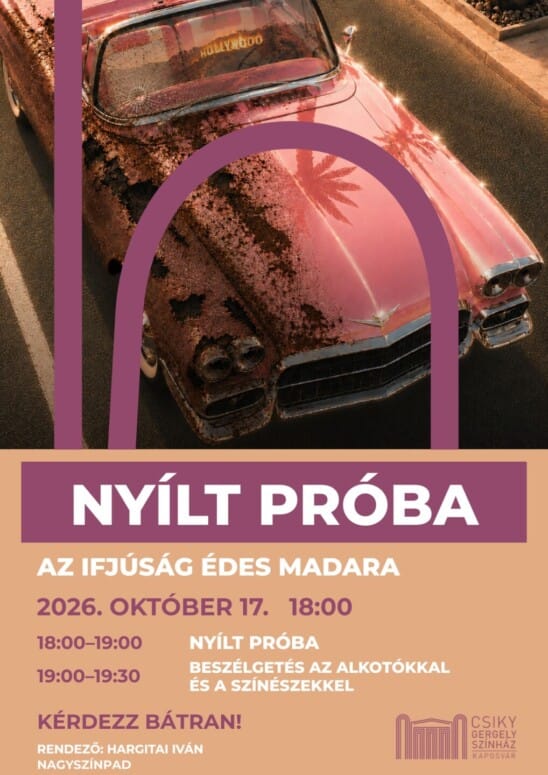Az ifjúság édes madara nyílt próba